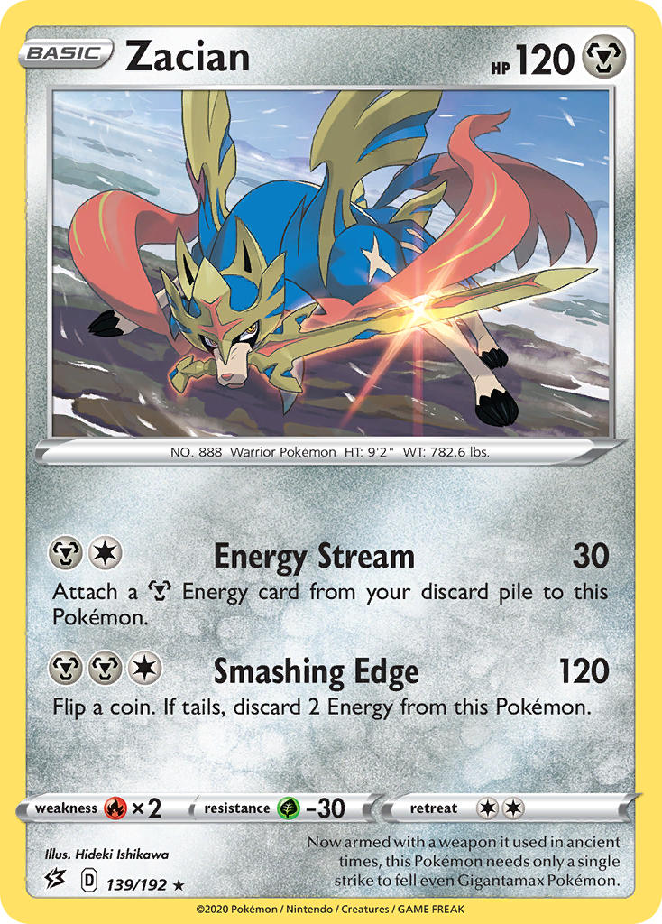 Zacian (139/192) (Cracked Ice Holo) (Theme Deck Exclusives) [Sword & Shield: Rebel Clash] | Devastation Store