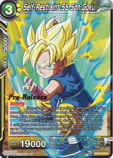 Self-Restraint SS Son Goku (BT14-096) [Cross Spirits Prerelease Promos] | Devastation Store