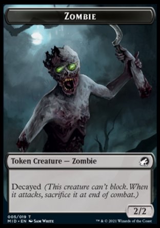 Zombie (005) // Ooze Double-sided Token [Innistrad: Midnight Hunt Tokens] | Devastation Store