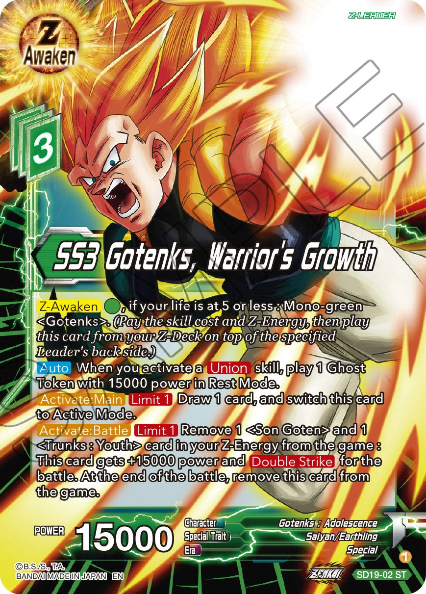 SS3 Gotenks, Warrior's Growth (SD19-02) [Dawn of the Z-Legends] | Devastation Store