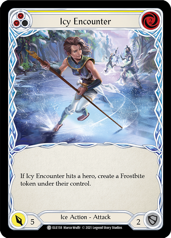 Icy Encounter (Yellow) [ELE158] (Tales of Aria)  1st Edition Rainbow Foil | Devastation Store