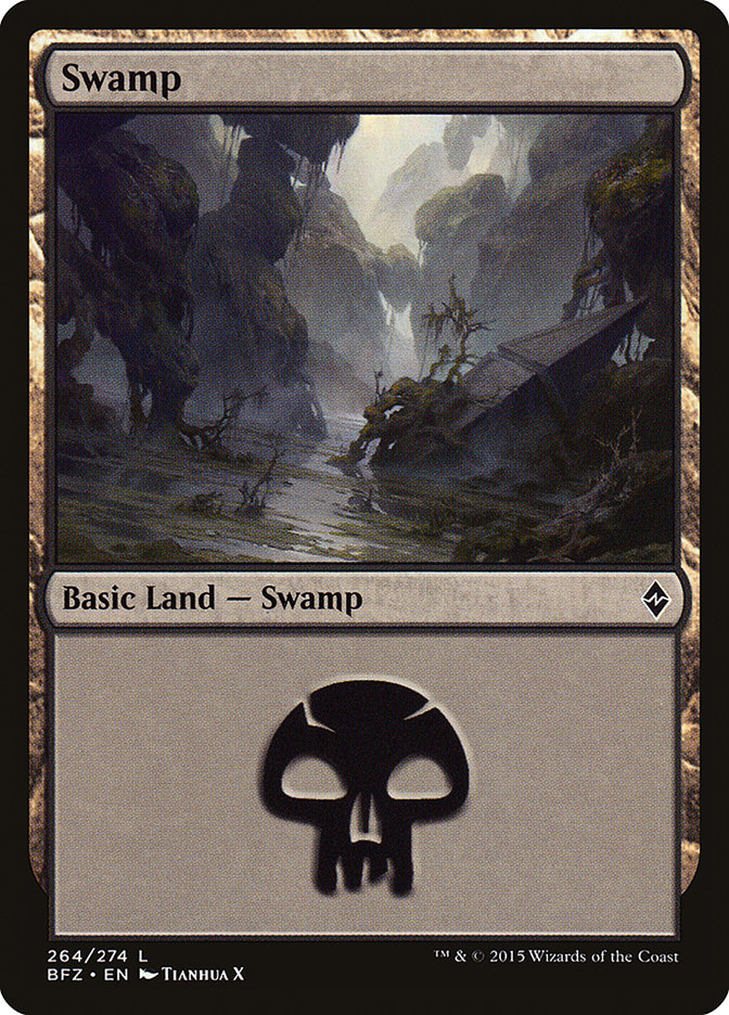 Swamp (264a) [Battle for Zendikar] | Devastation Store
