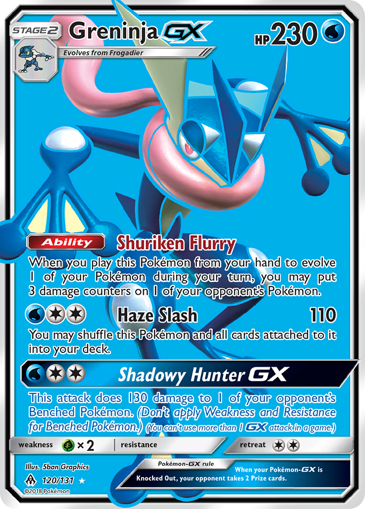 Greninja GX (120/131) [Sun & Moon: Forbidden Light] | Devastation Store