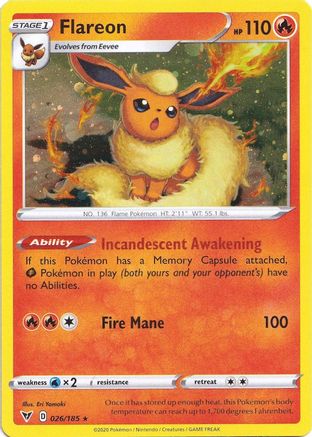 Flareon (026/185) (Cosmos Holo) [Sword & Shield: Vivid Voltage] | Devastation Store
