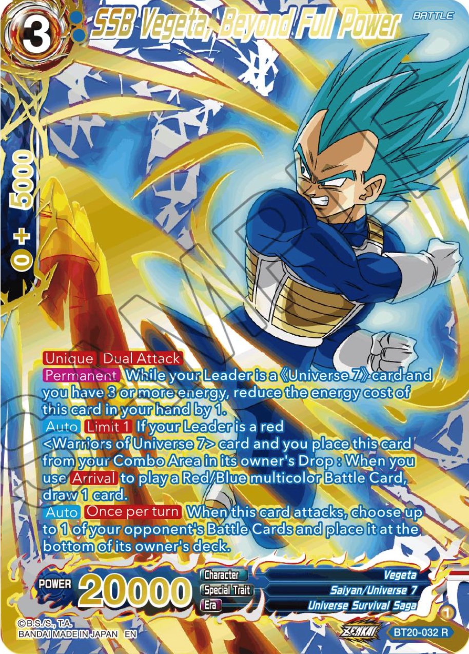 SSB Vegeta, Beyond Full Power (Gold-Stamped) (BT20-032) [Power Absorbed] | Devastation Store