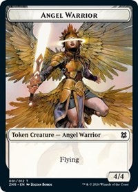 Angel Warrior // Copy Double-sided Token [Zendikar Rising Tokens] | Devastation Store