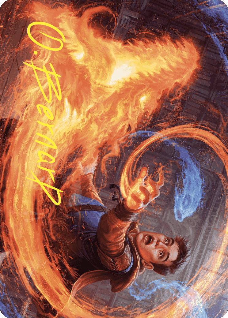 Frantic Firebolt Art Card (Gold-Stamped Signature) [Wilds of Eldraine Art Series] | Devastation Store