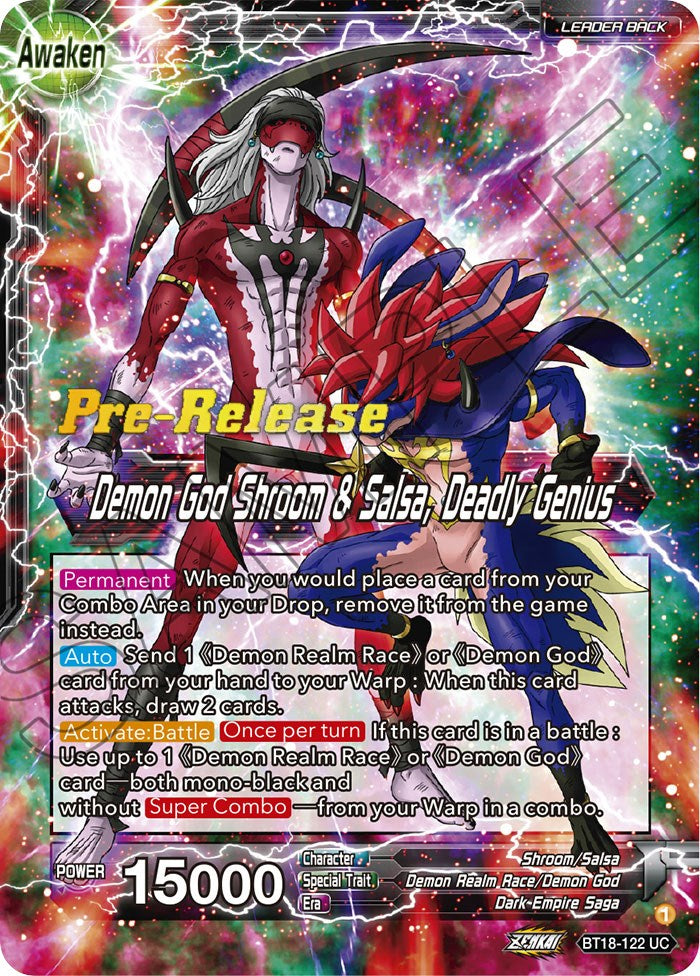 Shroom & Salsa // Demon God Shroom & Salsa, Deadly Genius (BT18-122) [Dawn of the Z-Legends Prerelease Promos] | Devastation Store