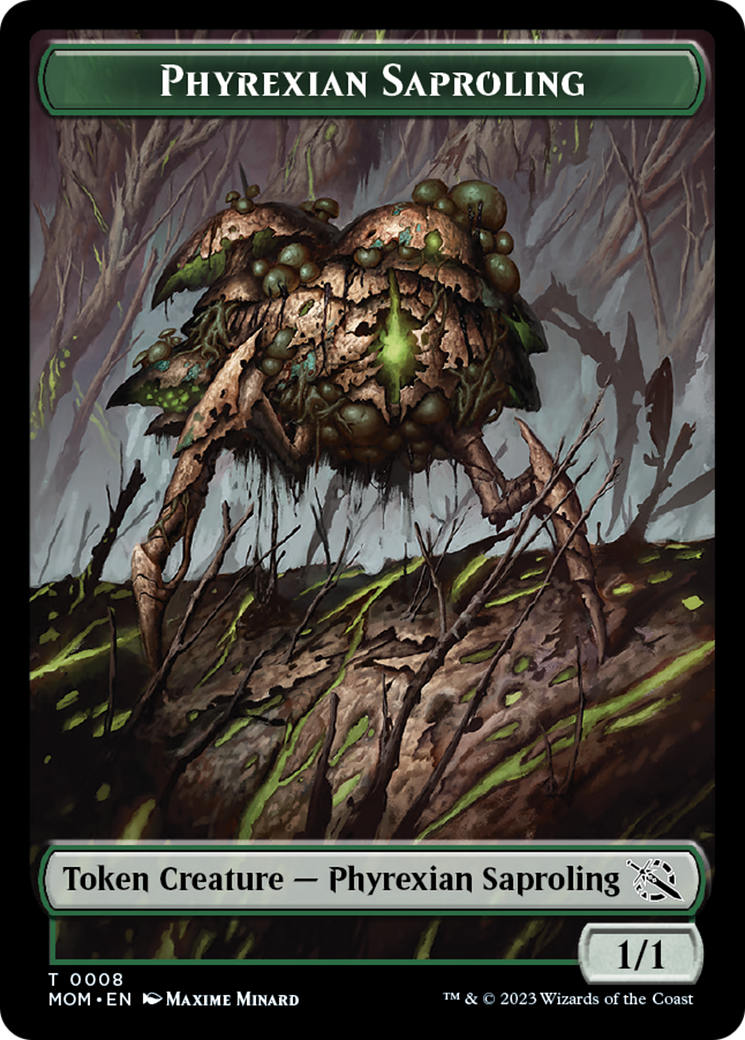 Warrior // Phyrexian Saproling Double-Sided Token [March of the Machine Tokens] | Devastation Store
