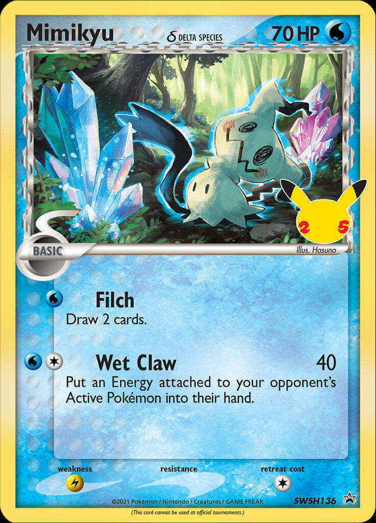 Mimikyu (SWSH136) (Delta Species) (Celebrations) [Sword & Shield: Black Star Promos] | Devastation Store