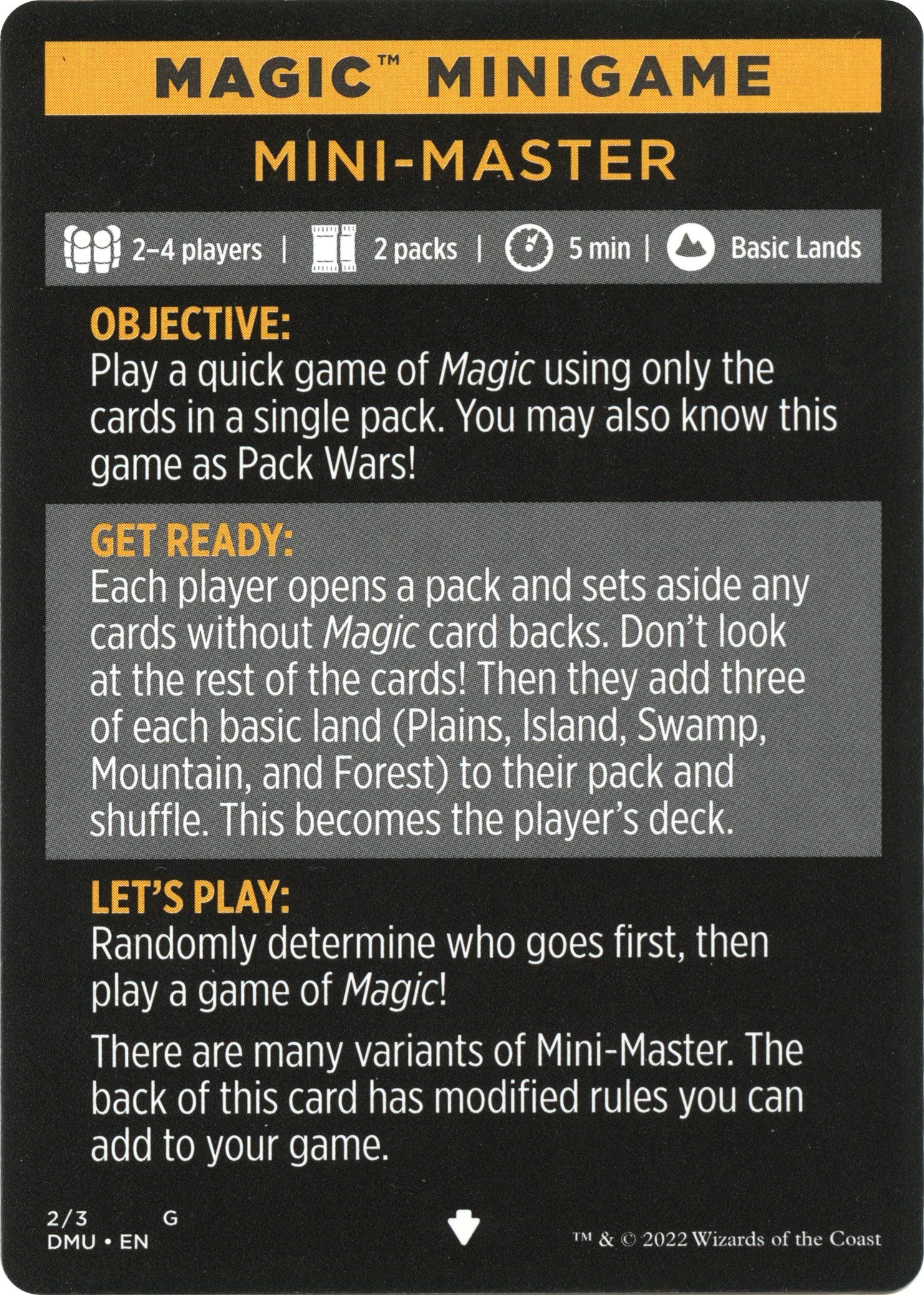 Mini-Master (Magic Minigame) [Dominaria United Minigame] | Devastation Store