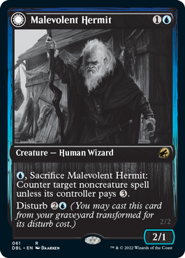 Malevolent Hermit // Benevolent Geist [Innistrad: Double Feature] | Devastation Store