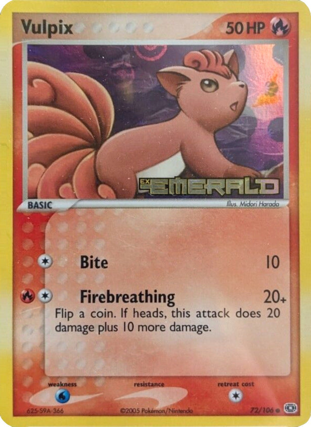 Vulpix (72/106) (Stamped) [EX: Emerald] | Devastation Store