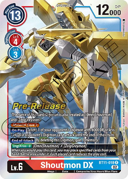 Shoutmon DX [BT11-018] [Dimensional Phase Pre-Release Promos] | Devastation Store