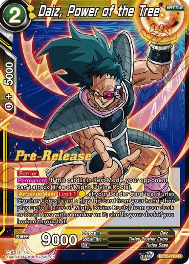 Daiz, Power of the Tree (BT15-110) [Saiyan Showdown Prerelease Promos] | Devastation Store