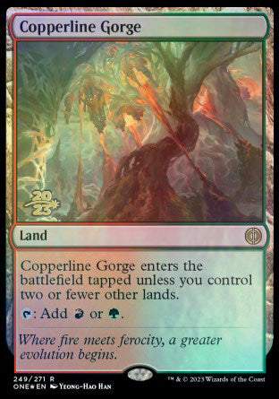 Copperline Gorge [Phyrexia: All Will Be One Prerelease Promos] | Devastation Store