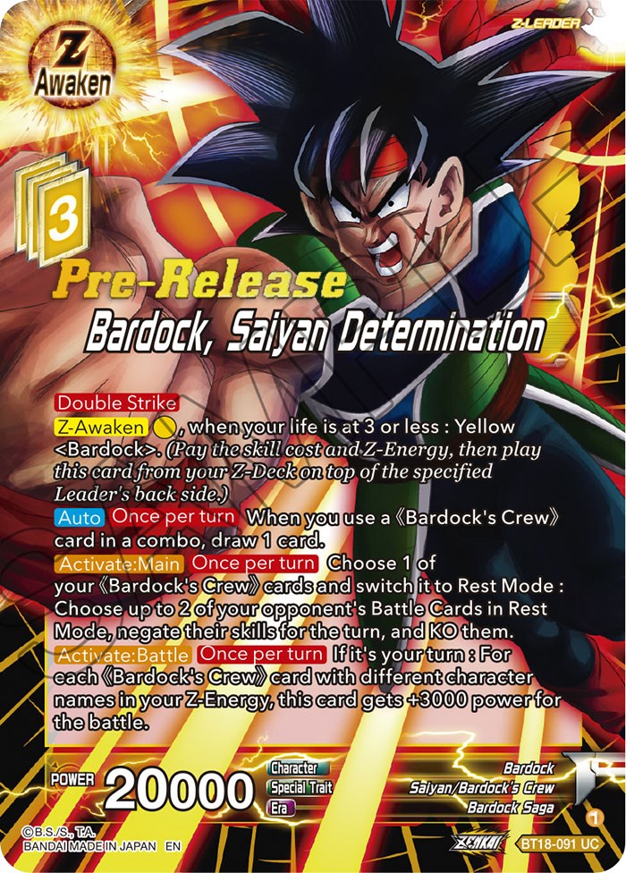 Bardock, Saiyan Determination (BT18-091) [Dawn of the Z-Legends Prerelease Promos] | Devastation Store