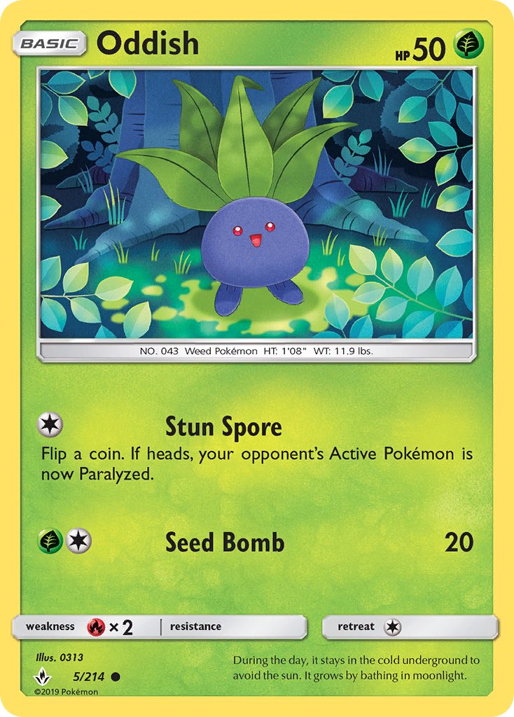 Oddish (5/214) [Sun & Moon: Unbroken Bonds] | Devastation Store