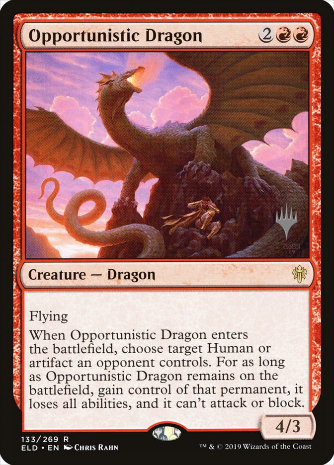 Opportunistic Dragon (Promo Pack) [Throne of Eldraine Promos] | Devastation Store