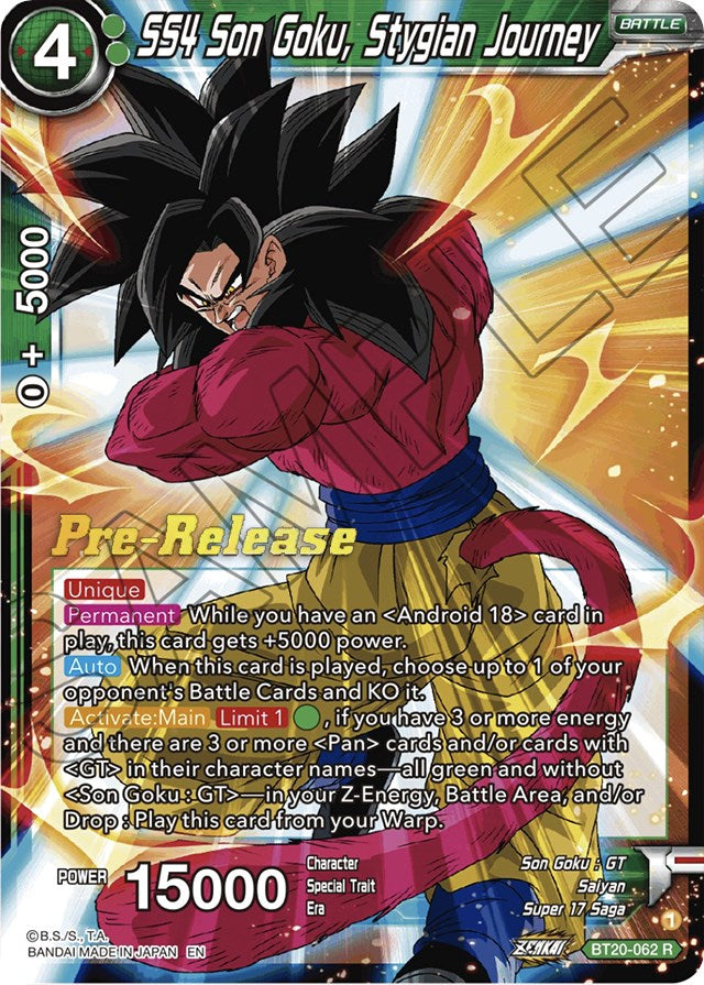 SS4 Son Goku, Stygian Journey (BT20-062) [Power Absorbed Prerelease Promos] | Devastation Store