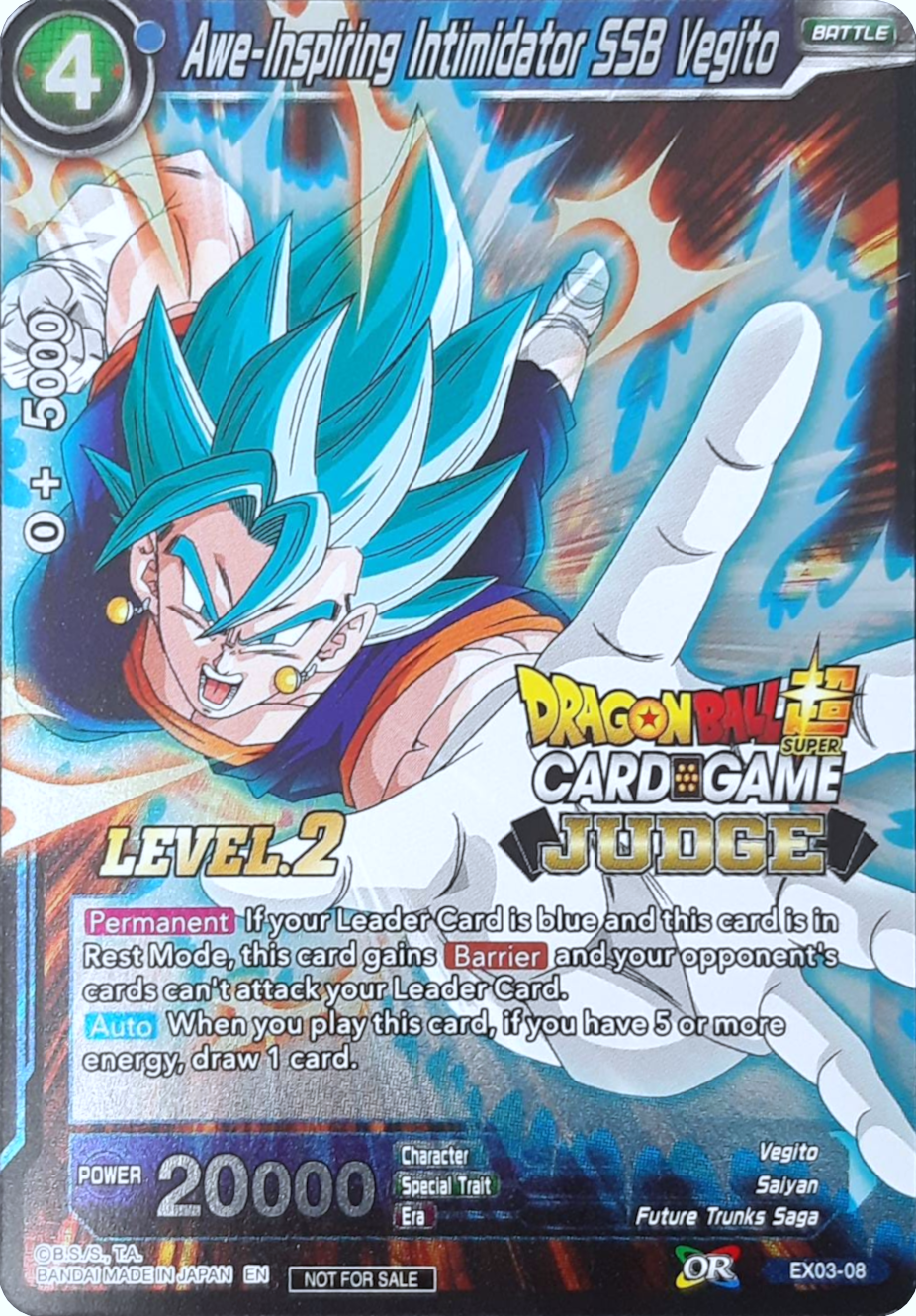 Awe-Inspiring Intimidator SSB Vegito (Level 2) (EX03-08) [Judge Promotion Cards] | Devastation Store