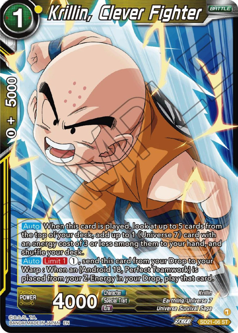 Krillin, Clever Fighter (Starter Deck Exclusive) (SD21-06) [Power Absorbed] | Devastation Store