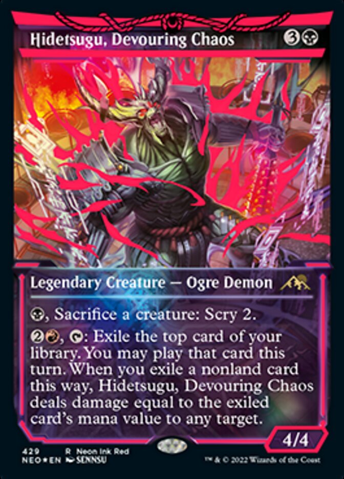 Hidetsugu, Devouring Chaos (Neon Ink Red) [Kamigawa: Neon Dynasty] | Devastation Store