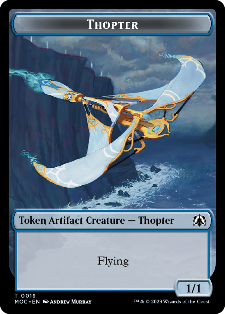 Thopter // Gold Double-Sided Token [March of the Machine Commander Tokens] | Devastation Store