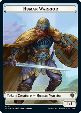 Saproling // Human Warrior Double-Sided Token [Starter Commander Decks] | Devastation Store