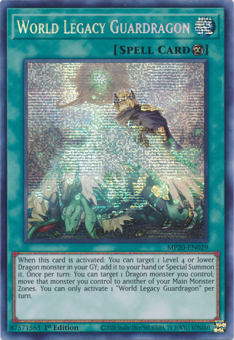 World Legacy Guardragon [MP20-EN029] Prismatic Secret Rare | Devastation Store