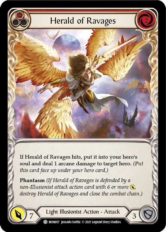 Herald of Ravages (Red) (Rainbow Foil) [MON017-RF] 1st Edition Rainbow Foil - Devastation Store | Devastation Store