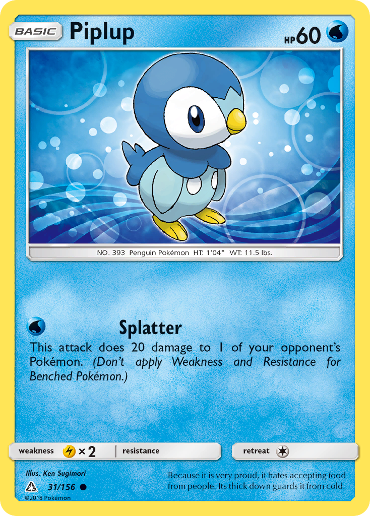 Piplup (31/156) [Sun & Moon: Ultra Prism] | Devastation Store