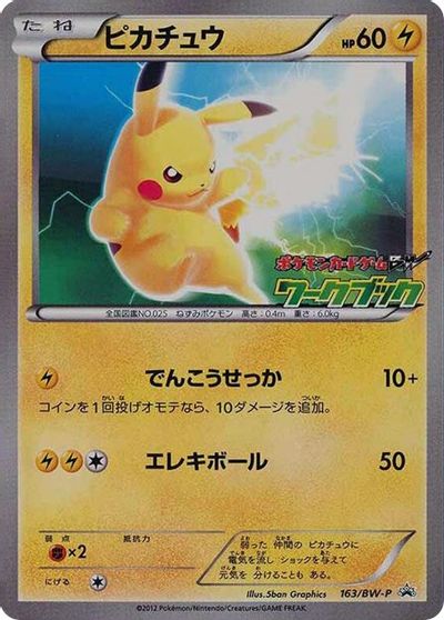 Pikachu (163/BW-P) (JP PKM BW National Illustrated Encyclopedia Promo) [Black & White: Black Star Promos] | Devastation Store