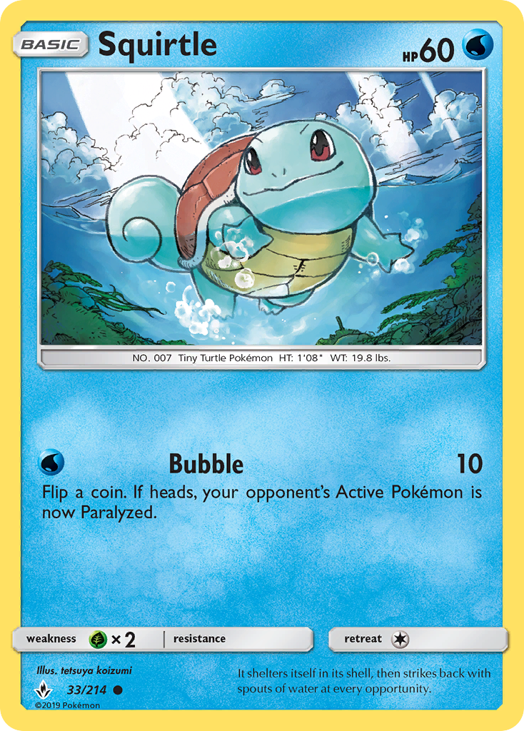 Squirtle (33/214) [Sun & Moon: Unbroken Bonds] | Devastation Store