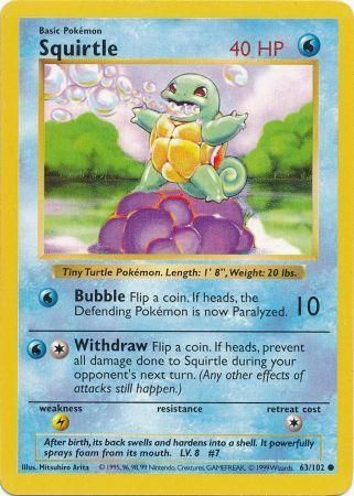Squirtle (63/102) [Base Set Shadowless Unlimited] | Devastation Store