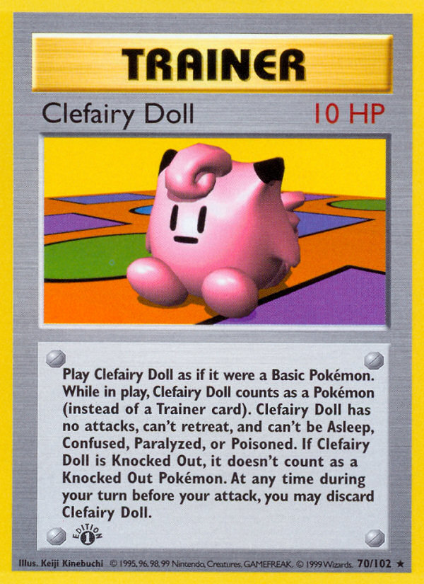 Clefairy Doll (70/102) (Shadowless) [Base Set 1st Edition] | Devastation Store