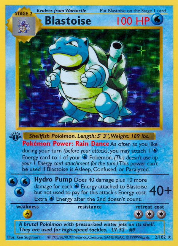 Blastoise (2/102) (Shadowless) [Base Set 1st Edition] | Devastation Store