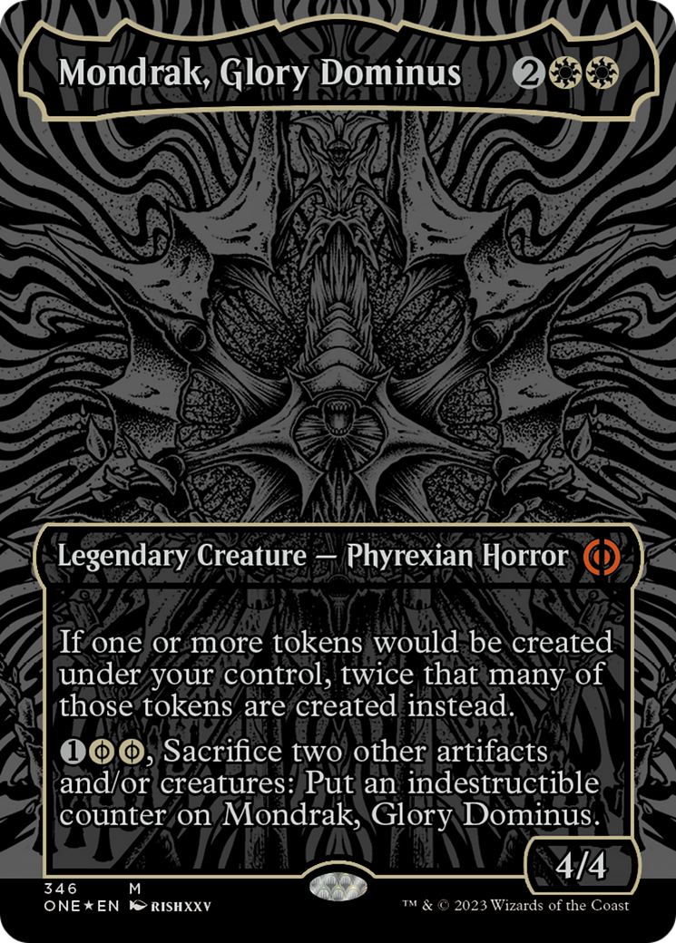 Mondrak, Glory Dominus (Oil Slick Raised Foil) [Phyrexia: All Will Be One] | Devastation Store