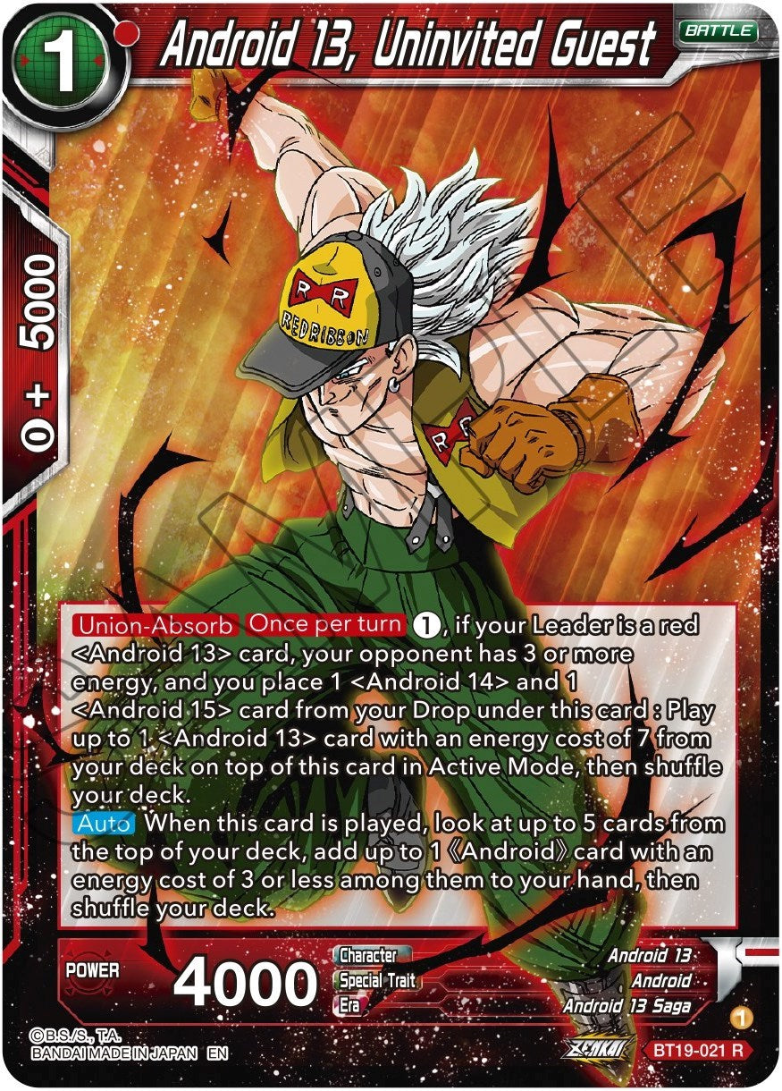 Android 13, Uninvited Guest (BT19-021) [Fighter's Ambition] | Devastation Store