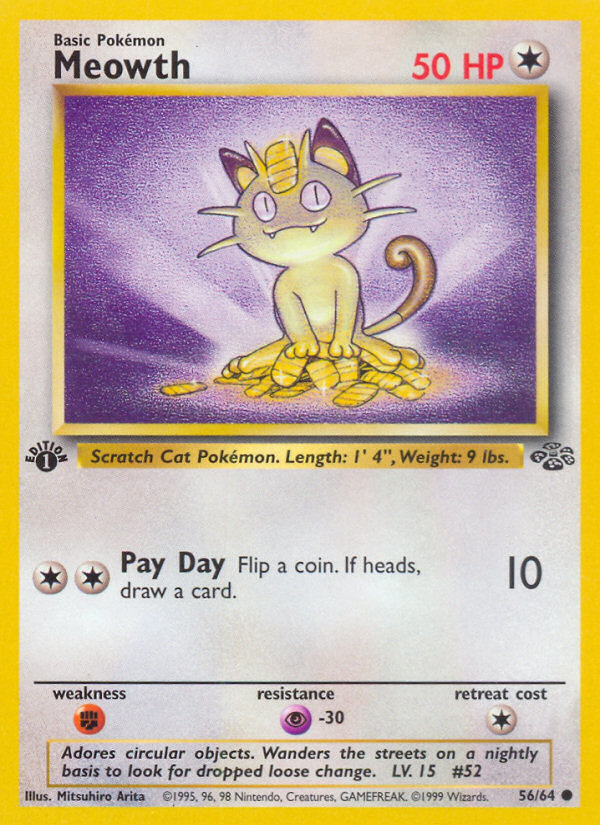 Meowth (56/64) [Jungle 1st Edition] | Devastation Store