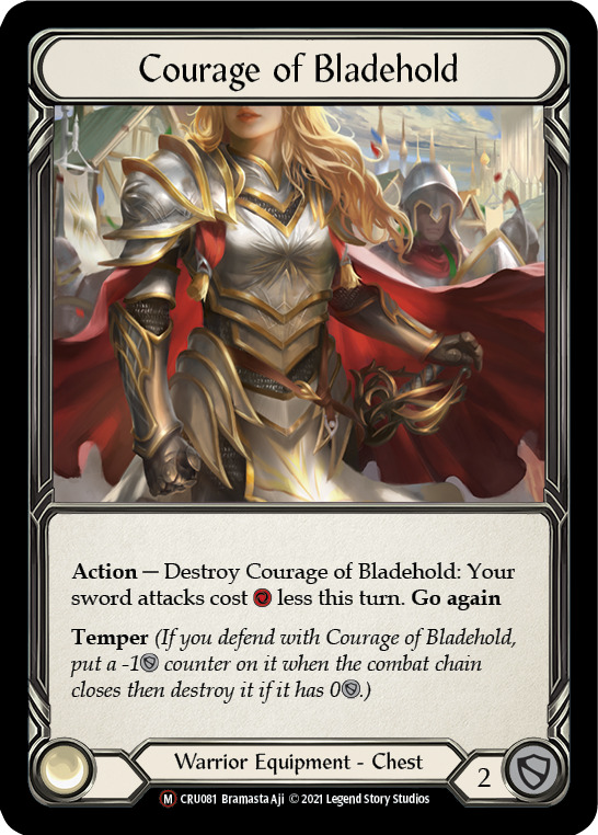 Courage of Bladehold (Rainbow Foil) [CRU081-RF] Unlimited Rainbow Foil | Devastation Store