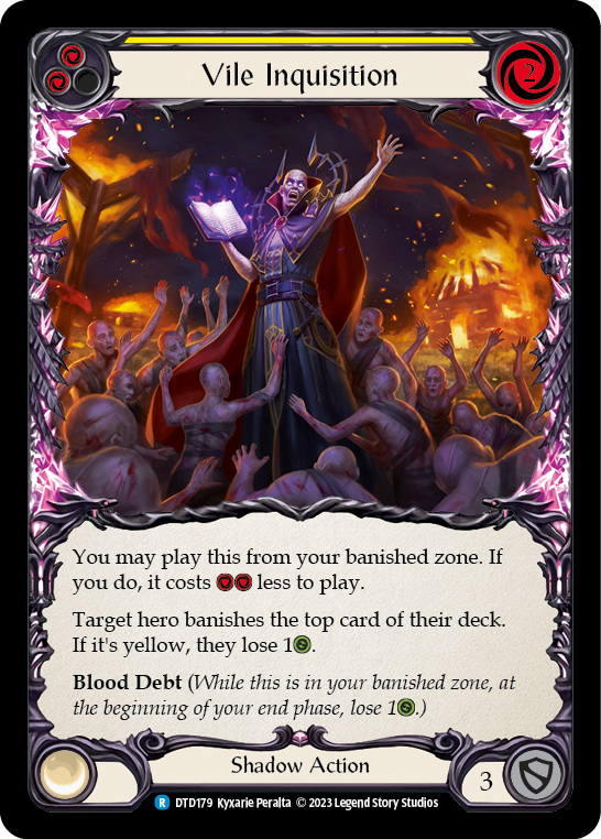 Vile Inquisition (Yellow) [DTD179] (Dusk Till Dawn)  Rainbow Foil | Devastation Store