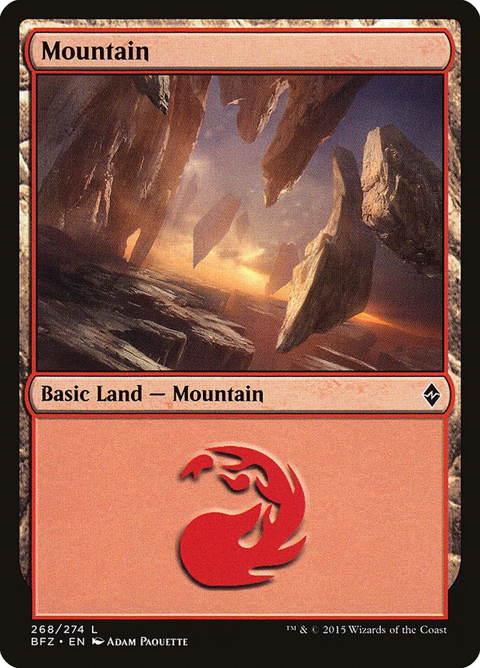 Mountain (268a) [Battle for Zendikar] - Devastation Store | Devastation Store