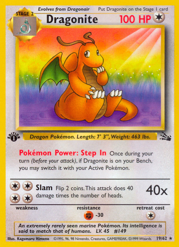 Dragonite (19/62) [Fossil 1st Edition] | Devastation Store