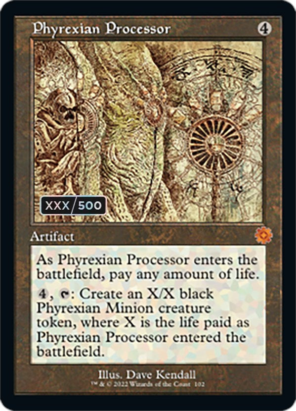 Phyrexian Processor (Retro Schematic) (Serial Numbered) [The Brothers' War Retro Artifacts] | Devastation Store