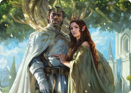 Aragorn and Arwen, Wed Art Card [The Lord of the Rings: Tales of Middle-earth Art Series] | Devastation Store