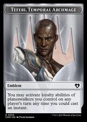 Treasure // Emblem - Teferi, Temporal Archmage Double-Sided Token [Commander Masters Tokens] | Devastation Store