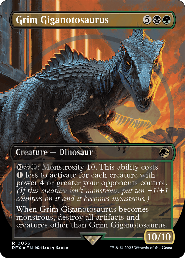 Grim Giganotosaurus Emblem (Borderless) [Jurassic World Collection Tokens] | Devastation Store
