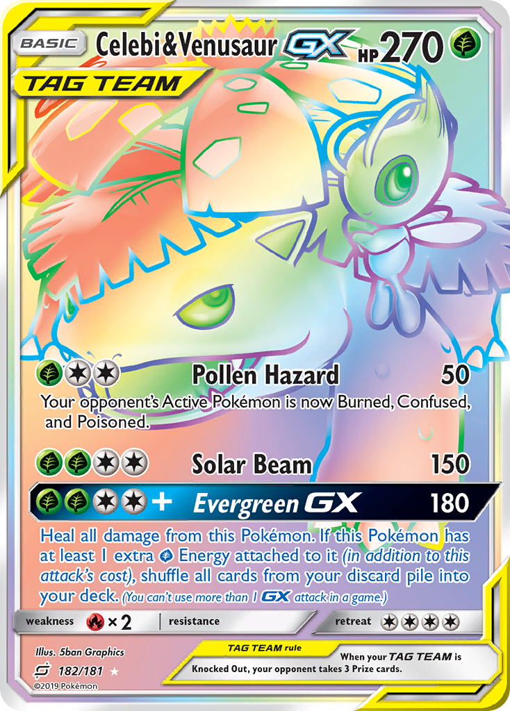 Celebi & Venusaur GX (182/181) [Sun & Moon: Team Up] | Devastation Store