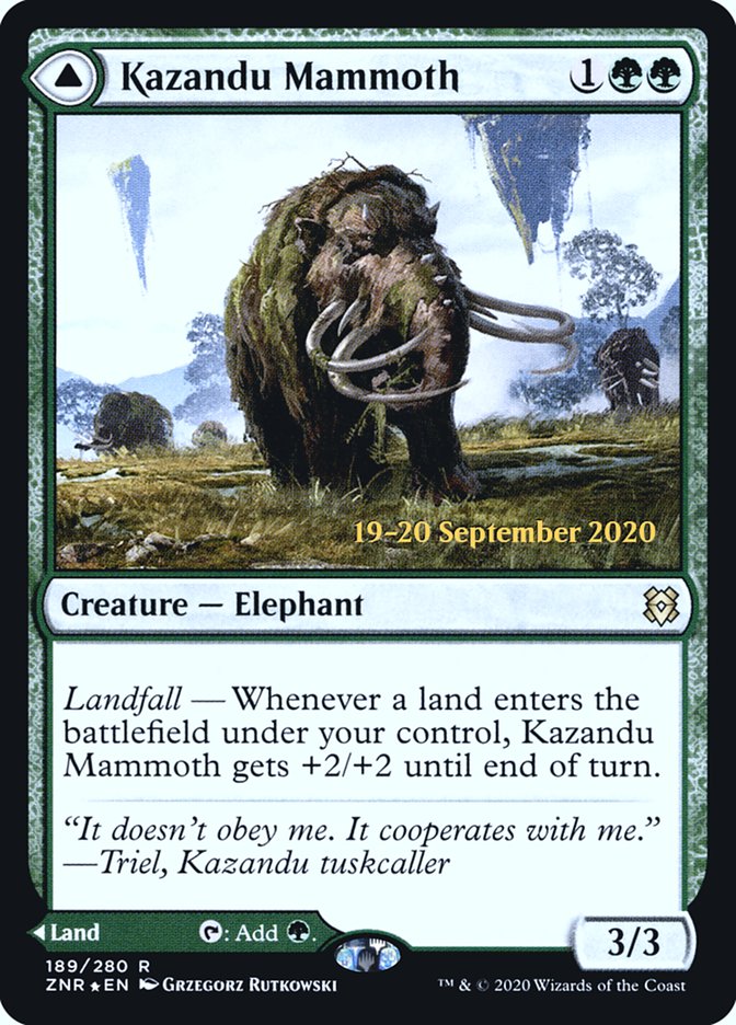 Kazandu Mammoth // Kazandu Valley [Zendikar Rising Prerelease Promos] | Devastation Store